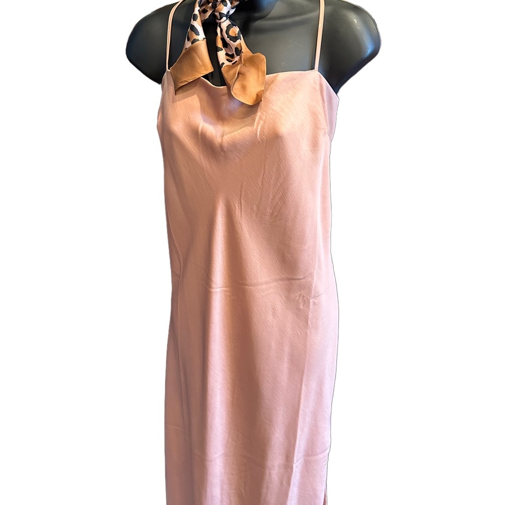 A New Day Elegant beige slip dress L (scarf not included!)